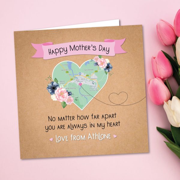 Mothers Day Map Personalised Greeting Card