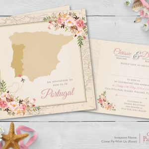 Come Fly With Us Rose Invitation