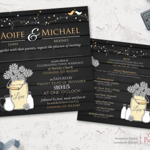 Lovebirds Daisy Invitation