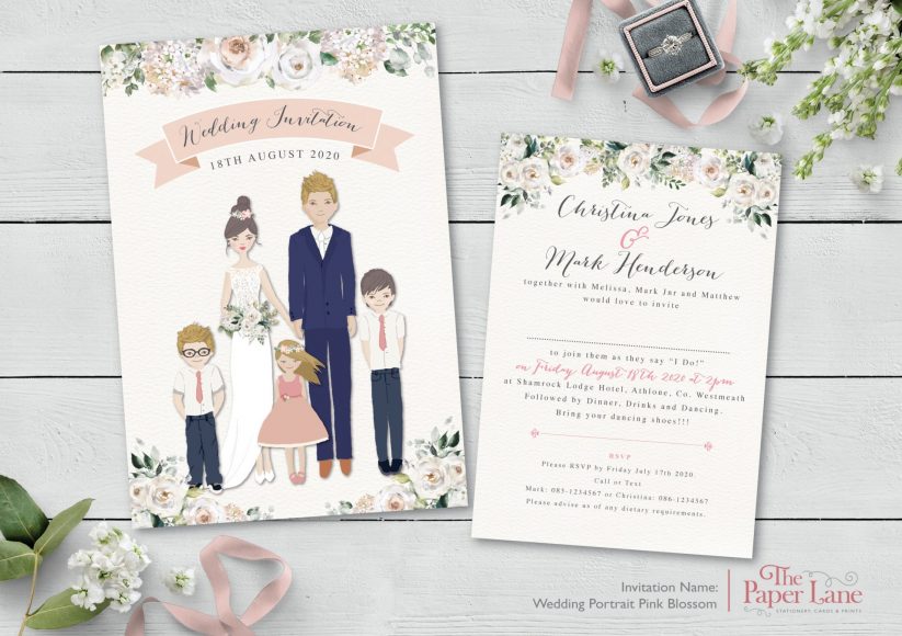 Wedding Portrait Blush Blooms (A6 Flat)