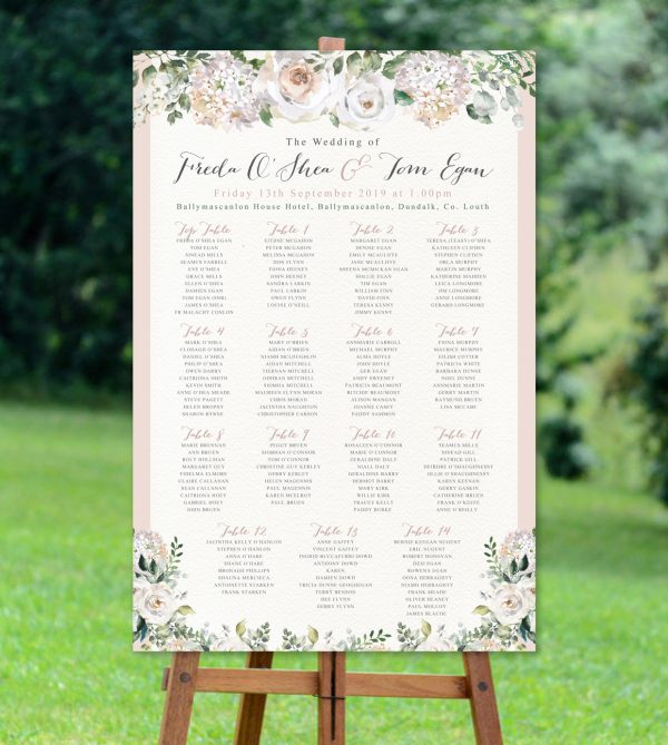 Blush Blooms Seating Plan