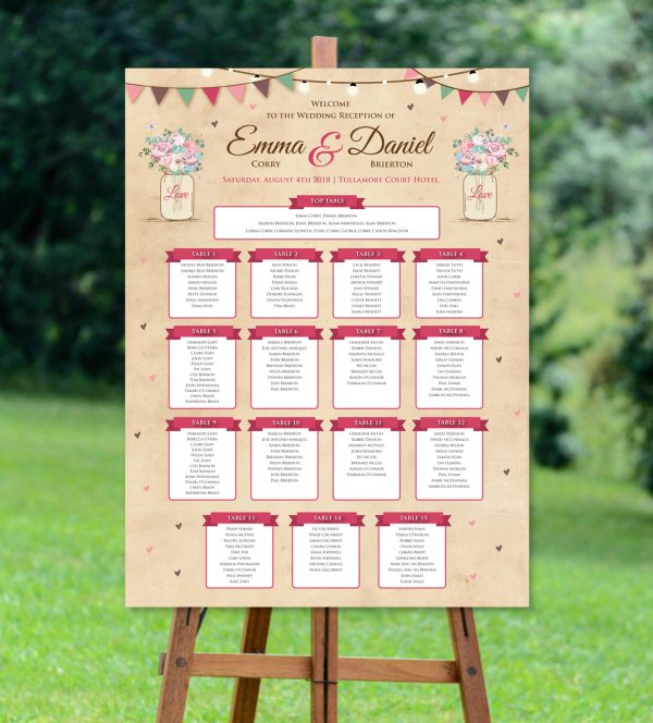Boho Bouquet Seating Plan