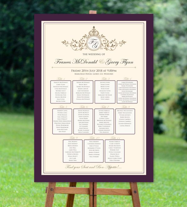 Classic Elegance (Purple) Seating Plan