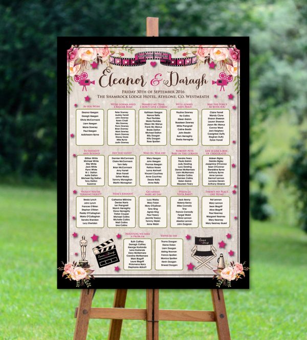 Vintage Floral Movie Seating Plan