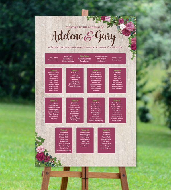 Rose & Ivy Seating Plan
