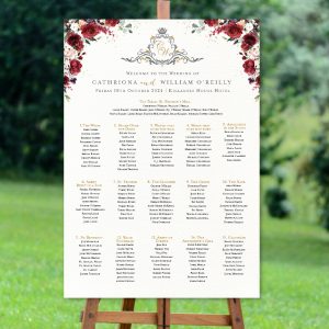 Burgundy Foliage Crest Seating Plan
