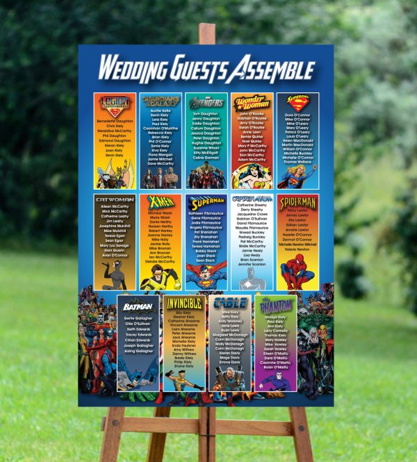 Superhero Seating Plan