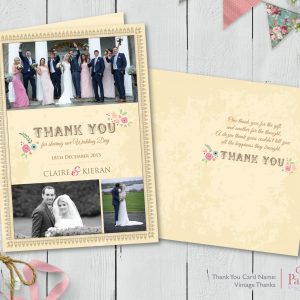 Vintage Thanks A6 Thank You Card