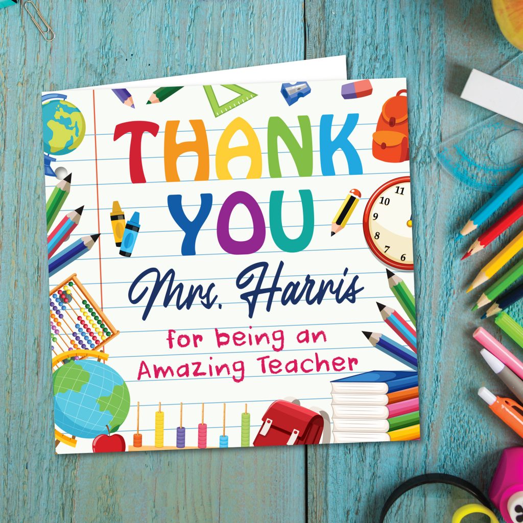 Personalised Teacher Greeting Card - The Paperlane