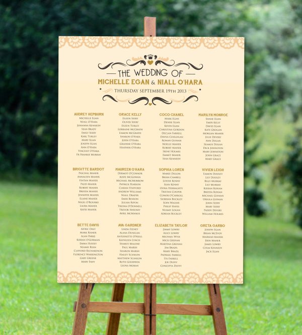 Vintage Wedding Seating Plan
