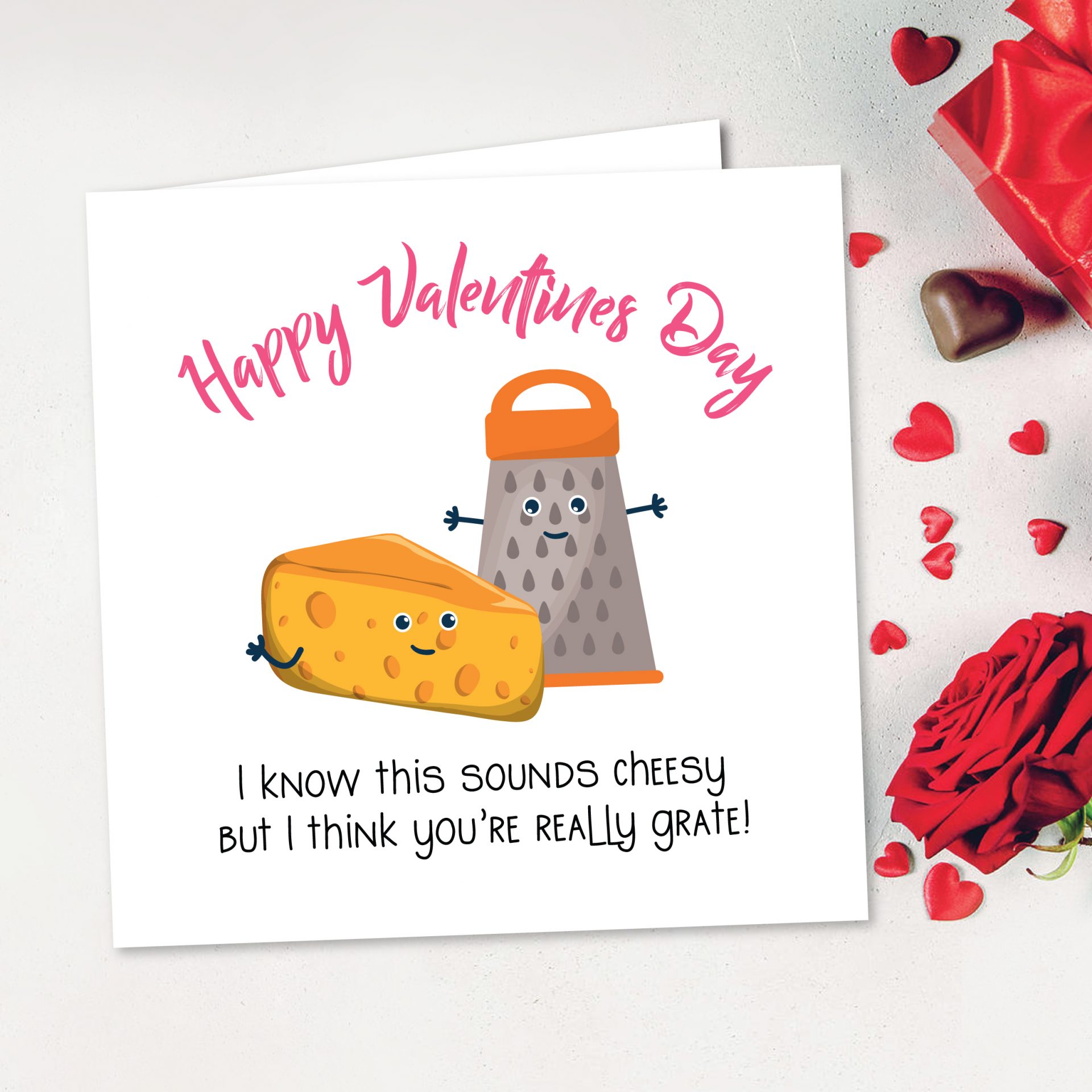 Valentines Card (Cheese) V12 - The Paperlane