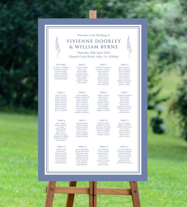 Ainslie Blue Seating Plan