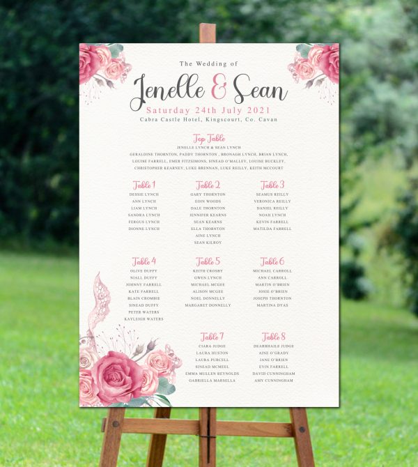 Rose & Lace Seating Plan