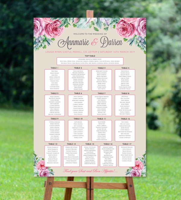 Signed With Love Seating Plan