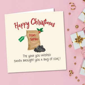 Bag of Coal Christmas Card