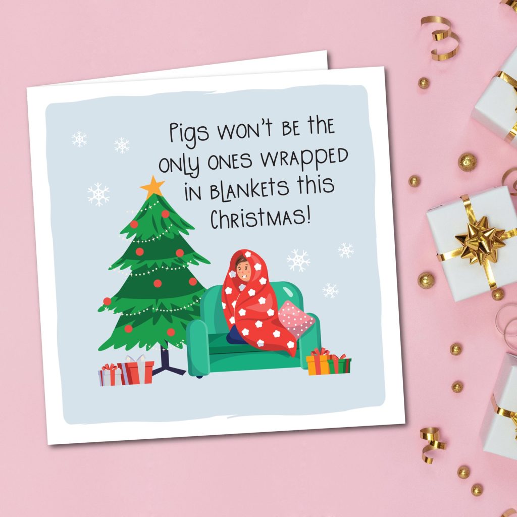 Pigs in Blankets Christmas Card The Paperlane