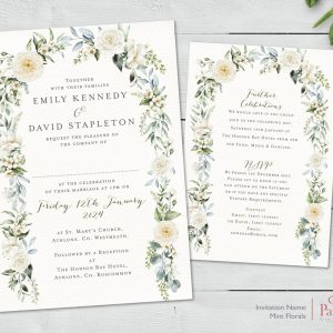 Mint Florals Invitation