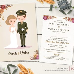 Wedding Portrait Defence Forces Invitation
