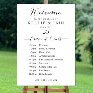 Order of Events Sign