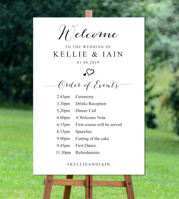 Order of Events Sign