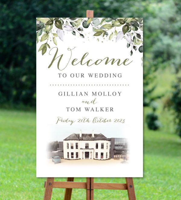 Floral Foliage Venue Welcome Sign