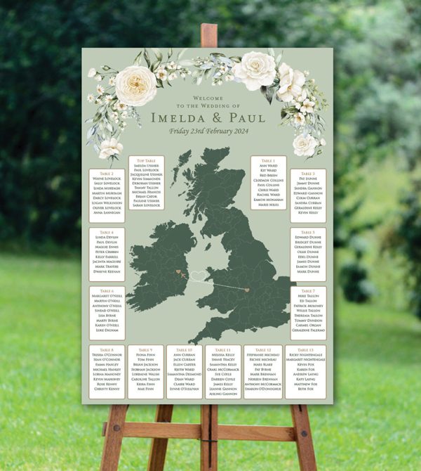 Mint Florals Seating Plan