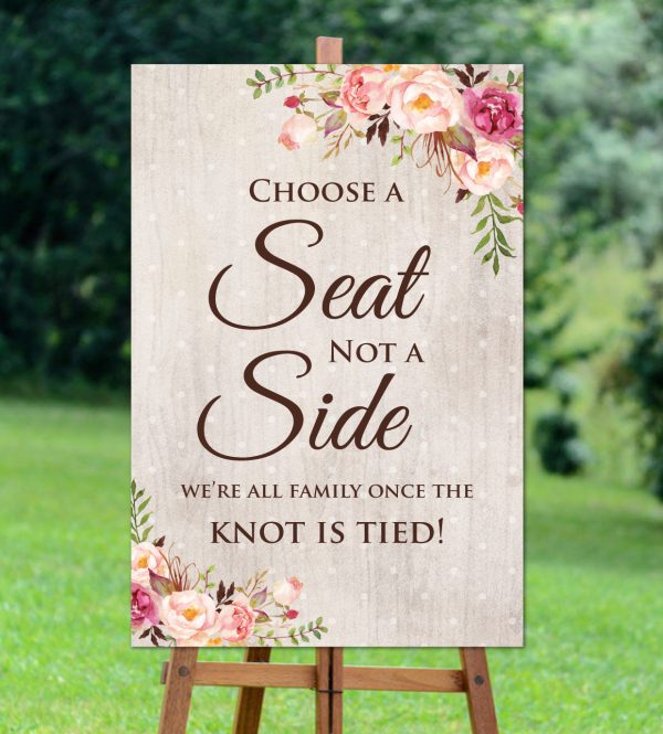 Vintage Florals Choose a Seat Sign