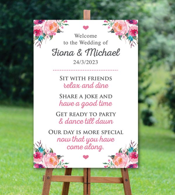 Wedding Poem Welcome Sign