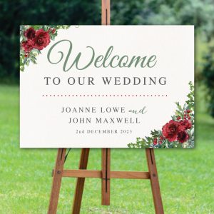 Wine Florals Welcome Sign