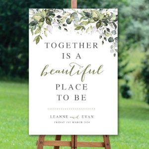 Floral Foliage Together Welcome Sign