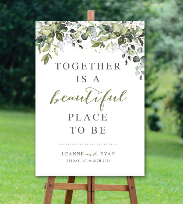Floral Foliage Together Welcome Sign