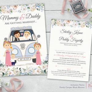 Family Camper Blush Blooms Invitation