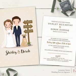 Wedding Portrait Sign Post Invitation