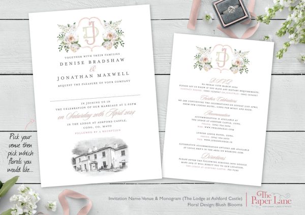 The Lodge at Ashford Castle Monogram & Venue Invitation