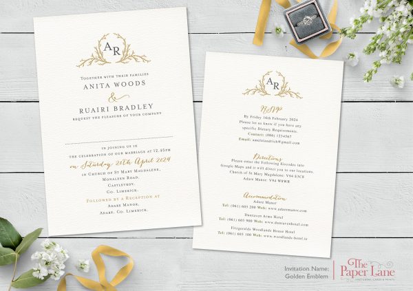 Golden Emblem Invitation