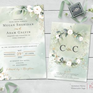 Watercolour Sage Invitation