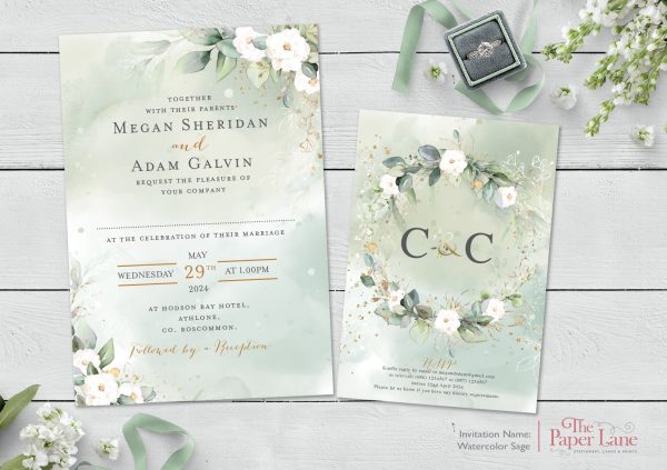 Watercolour Sage Invitation