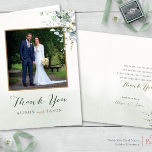 Golden Greenery A6 Thank You Card