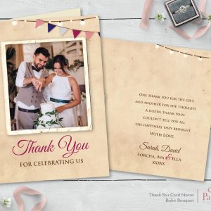 Rustic Camper A6 Thank You Card