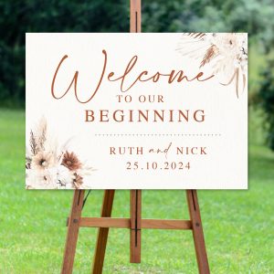 Autumn Rustic Beginning Welcome Sign