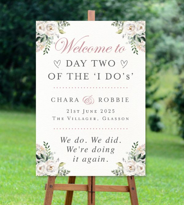 Blush Blooms Day 2 Welcome Sign