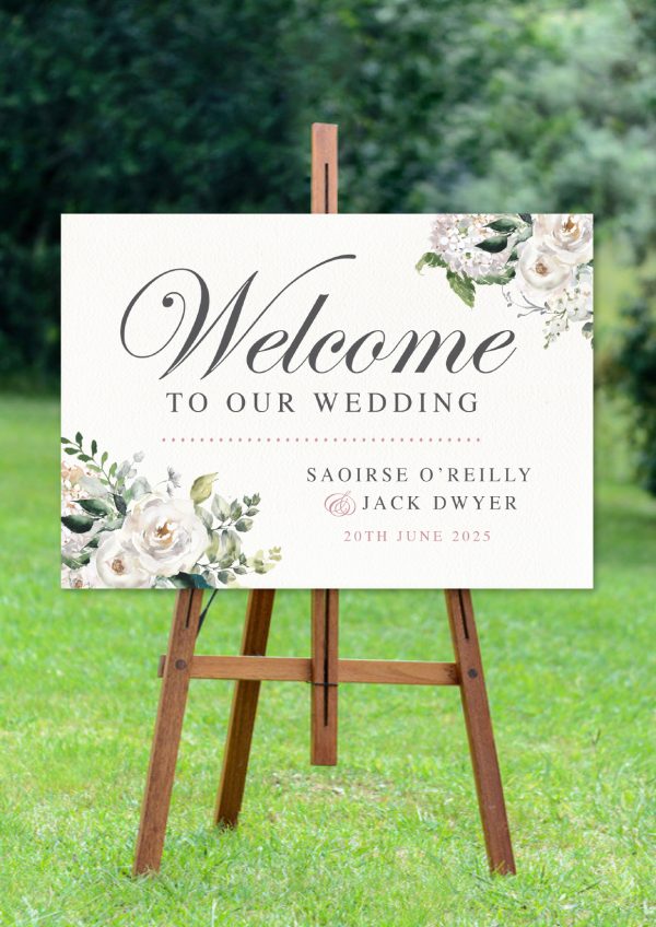 Blush Blooms Welcome Sign