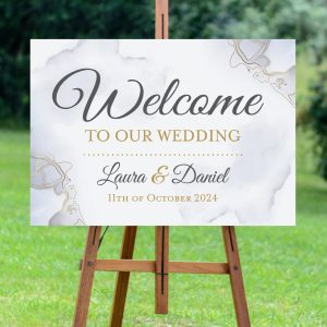 Grey Marble Welcome Sign