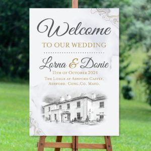 Grey Marble Venue Welcome Sign