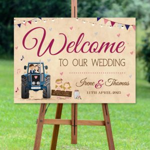 Rustic Tractor Welcome Sign