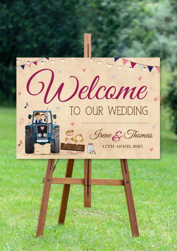 Rustic Tractor Welcome Sign