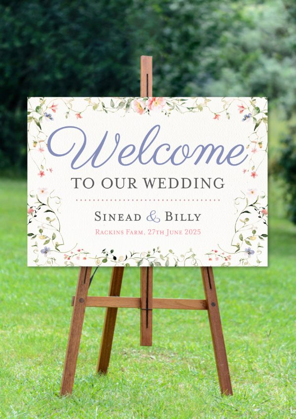Whimsical Wildflowers Welcome Sign