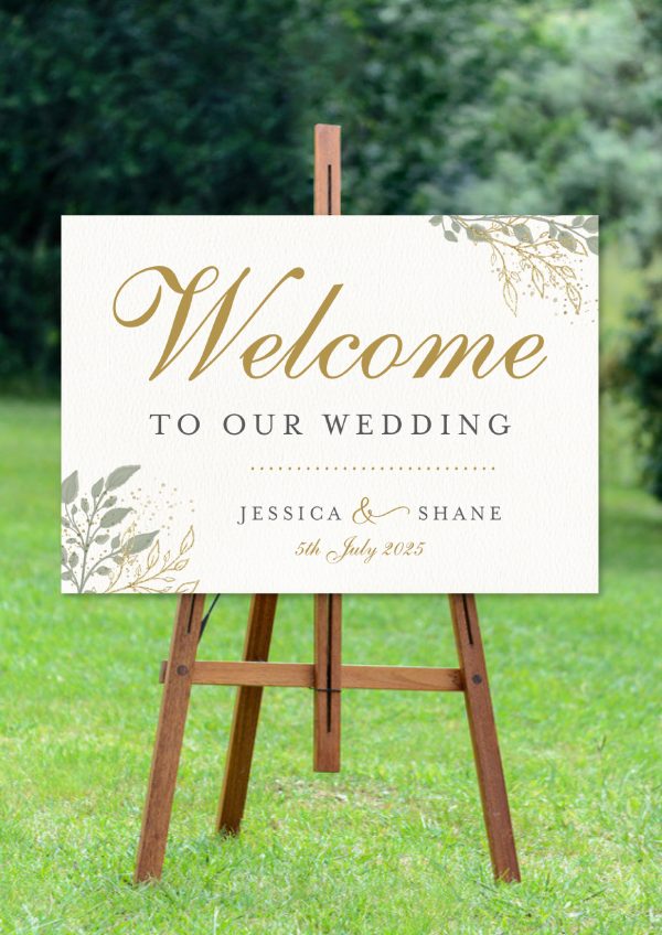 Whispering Leaves Welcome Sign