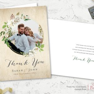 Antique Rose A6 Thank You Card