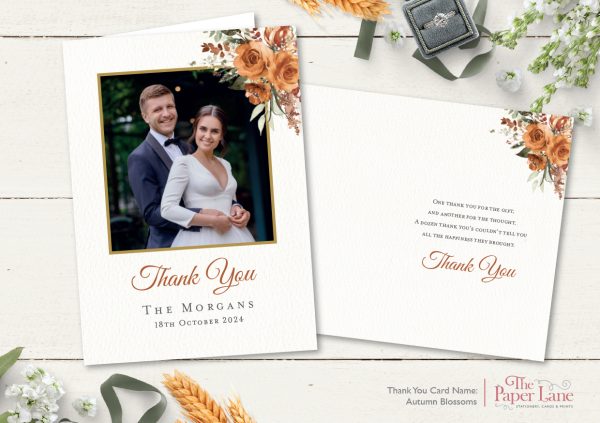 Autumn Blossoms A6 Thank You Card
